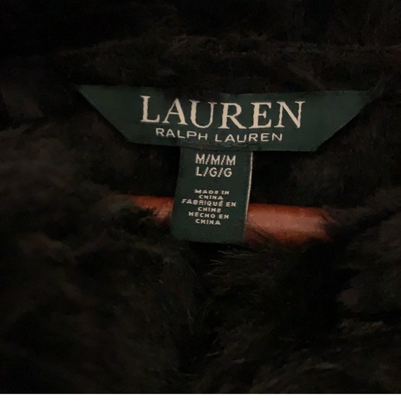 Ralph Lauren Suede & Soft Faux Fur Pancho Sz. M - Picture 3 of 5